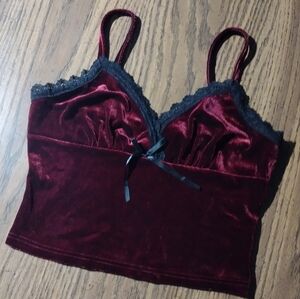 NWOT Elegant Velvet Burgundy Camisole